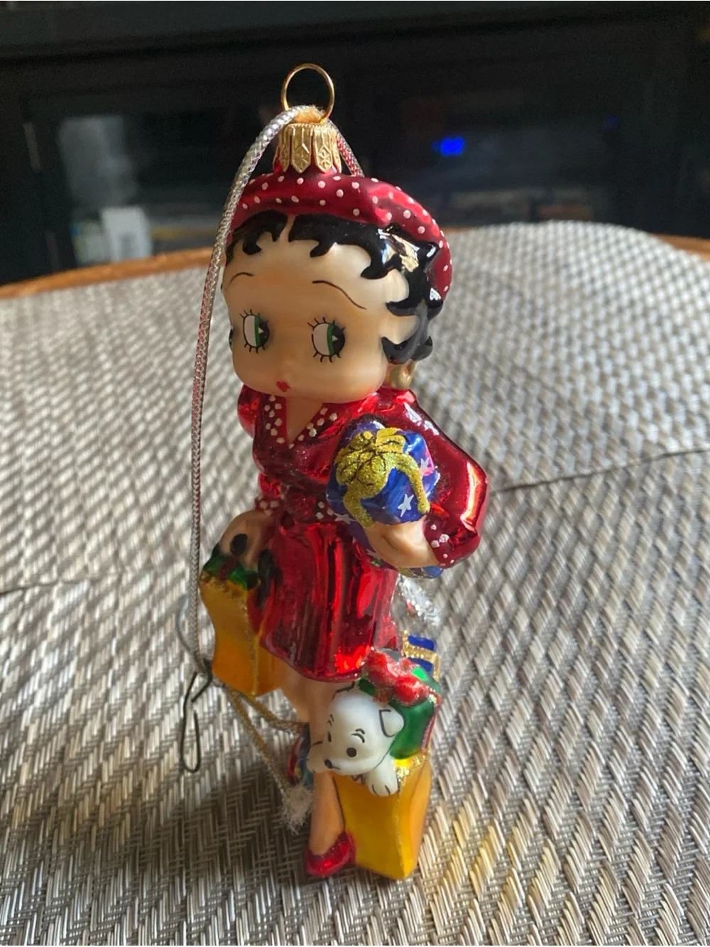 Kurt Adler Polonaise Betty Boop Glass Ornament Shopper Gifts Pudgy Poland Vtg